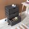 Honey Can Do 26&#x22; Black Three-Drawer Woven Home Office Organizer with Wheels